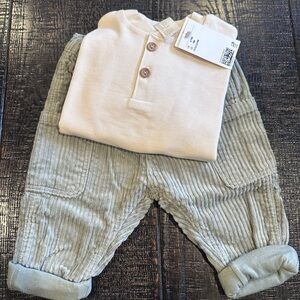 H&M Beige Button-Up Top